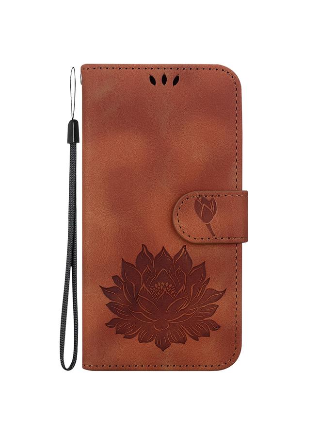Case For Xiaomi Redmi 10 Power India Lotus Embossed Leather Phone Case  - Image 2