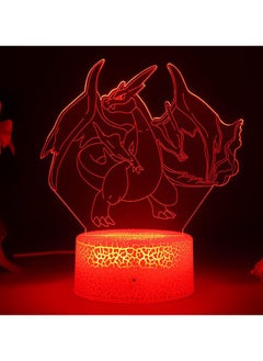 Pokemon Charizard 3D night light remote control color changing LED desk light animation night light