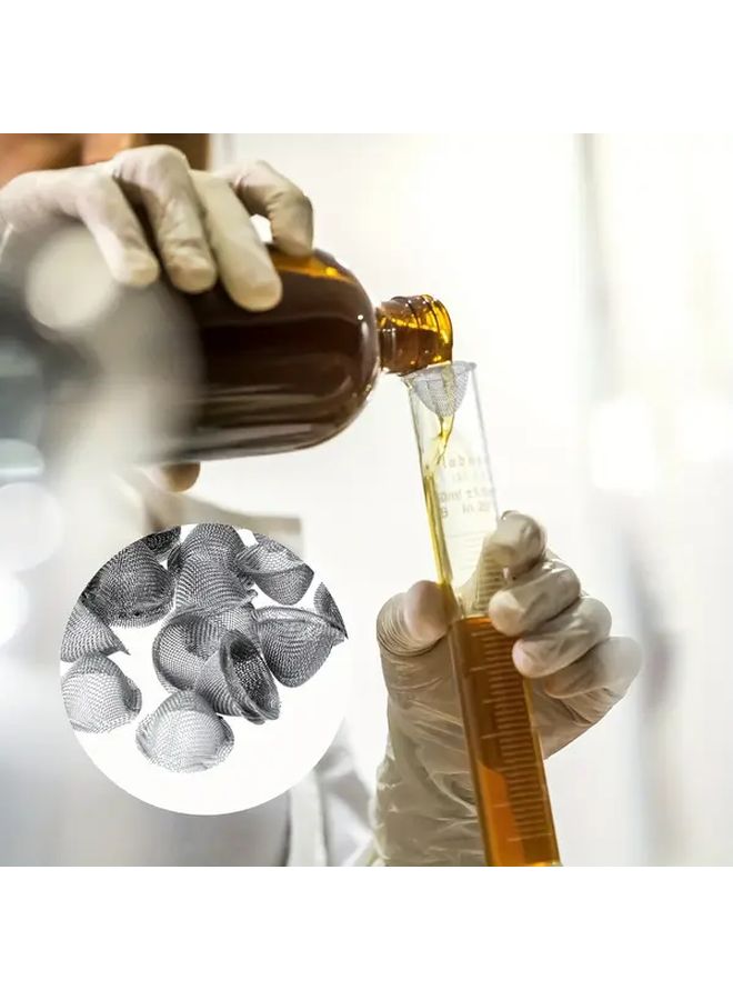 50 قطعة مجموعة مرشح أنبوب الفولاذ المقاوم للصدأ، تصميم مخروطي قابل للتعديل مقطوع مسبقًا على شكل وعاء، مصفاة شبكية قابلة لإعادة الاستخدام - Image 5