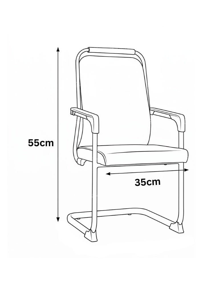 Karnak Tavon Office Visitor Chair | Ergonomic Mesh Chair with Armrest | Comfortable for Home, Conference, Waiting Room & Office Furniture (Black) - Image 2