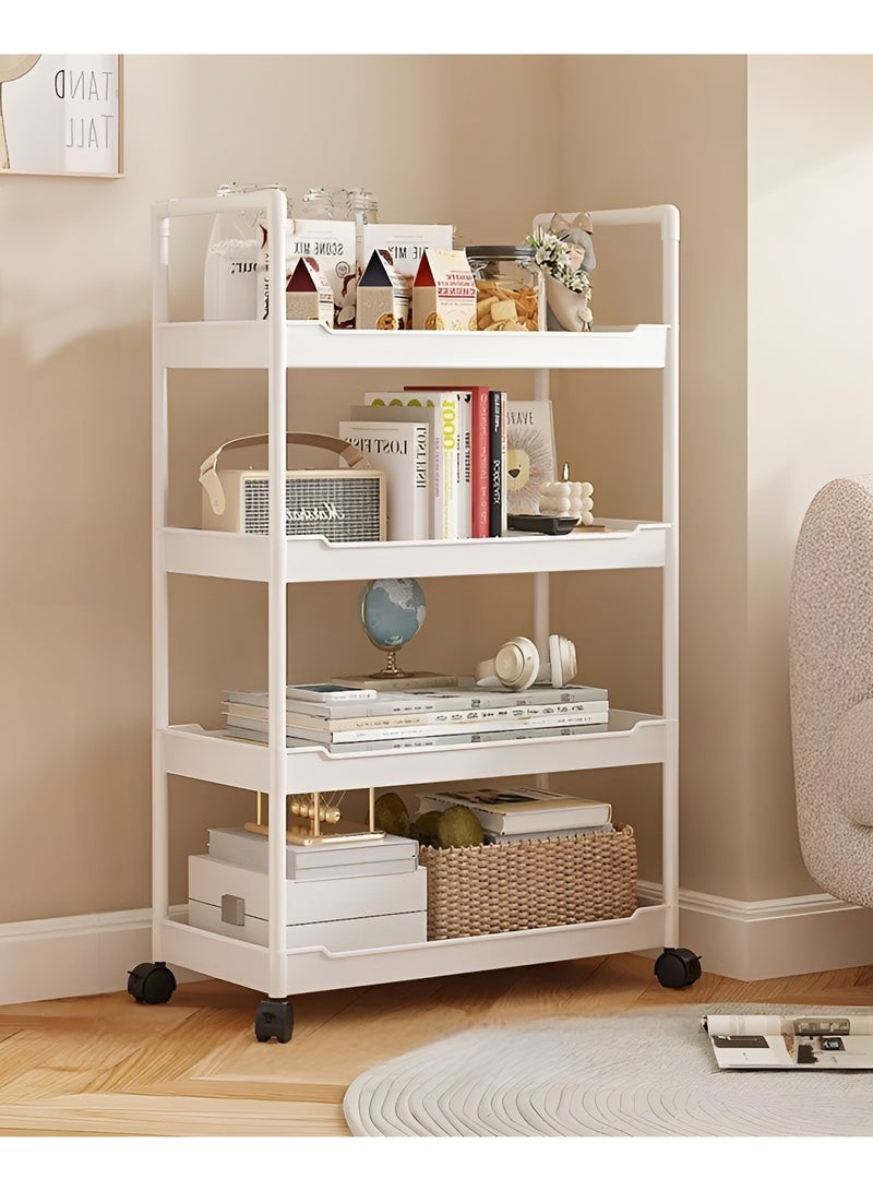 Cozy Nest 4-Layer Rolling Storage Trolley with Lockable Wheels Mobile Organizer Rack with Handles for Kitchen Bathroom Office Bedroom Multipurpose Storage Cart with Deep Trays Easy to Assemble - Image 1