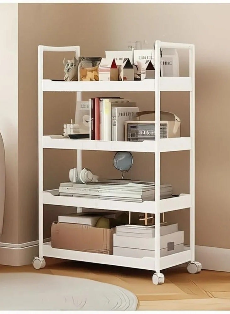 Cozy Nest 4-Layer Rolling Storage Trolley with Lockable Wheels Mobile Organizer Rack with Handles for Kitchen Bathroom Office Bedroom Multipurpose Storage Cart with Deep Trays Easy to Assemble - Image 2