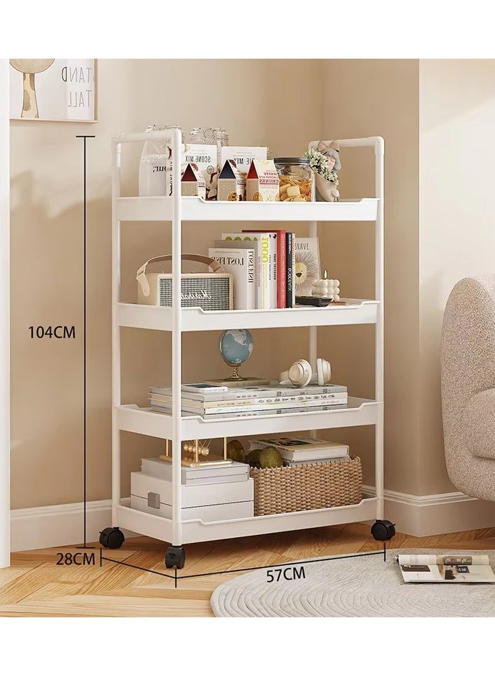 Cozy Nest 4-Layer Rolling Storage Trolley with Lockable Wheels Mobile Organizer Rack with Handles for Kitchen Bathroom Office Bedroom Multipurpose Storage Cart with Deep Trays Easy to Assemble - Image 3