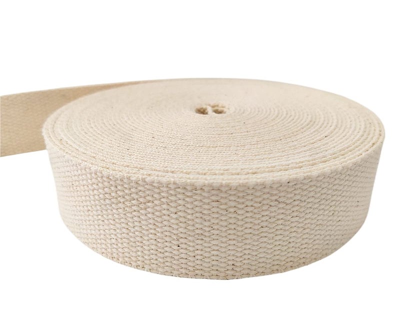 Abbaoww 11 Yards Natural Heavy Cotton Webbing 15 Inch for Sewing DIY Craft Bags Making Outdoor Supplies 15 Inch