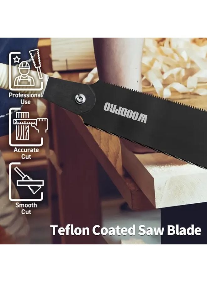 Japanese Pull Saw Set 6 Inch Double Sided Woodworking Tool For Wood PVC Pipe Cutting - Image 5