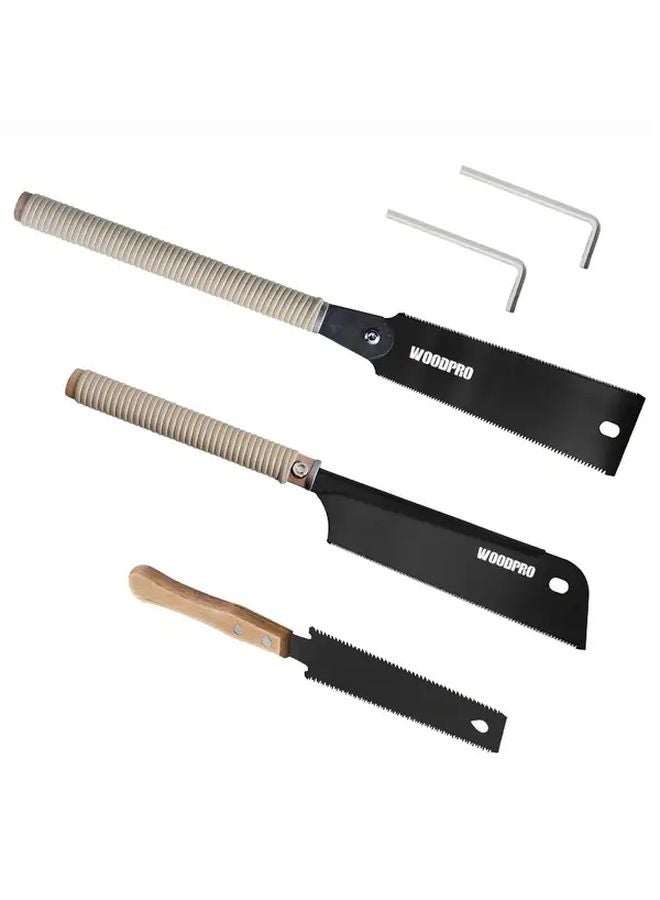 Japanese Pull Saw Set 6 Inch Double Sided Woodworking Tool For Wood PVC Pipe Cutting - Image 1