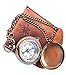 THOR INSTRUMENTS Handmade Nautical Brass Push Open Compass On Chain with Leather Case Pocket Compass Gift Compass - Image 2