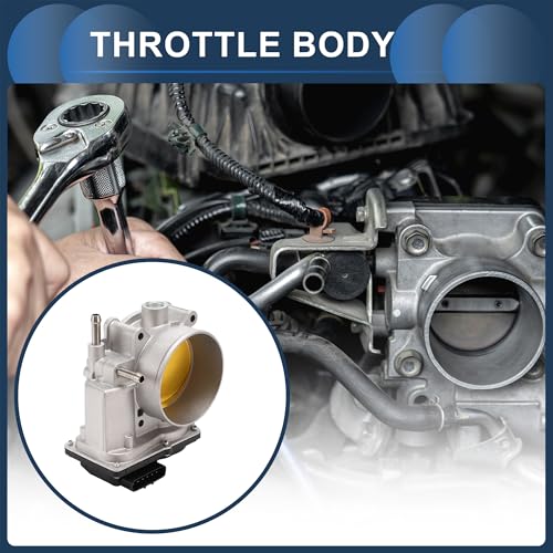 INFINAUTO مجموعة جسم الخانق INFINAUTO، 77 مم مشغل جسم الخانق رقم 220300F010/220300S010 لسيارة تويوتا 4Runner 05-09، لسيارة لاند كروزر سبائك الألمنيوم باللون الأسود، 1 قطعة - Image 2