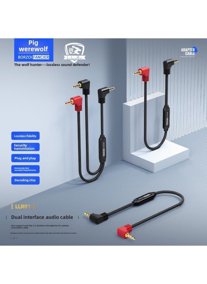 Wolfhound One To Two 3.5 Adapter For SLR Camera And Mobile Phone To RODE MoMA Microphone-Color:Llr01-a One Support And Two Are Suitable For Slr Cameras To Connect Two Sets Of Rode Moma For DJI Wireless Microphones
