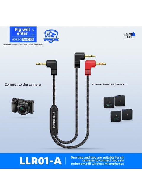 Wolfhound One To Two 3.5 Adapter For SLR Camera And Mobile Phone To RODE MoMA Microphone-Color:Llr01-a One Support And Two Are Suitable For Slr Cameras To Connect Two Sets Of Rode Moma For DJI Wireless Microphones