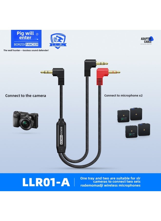 Wolfhound One To Two 3.5 Adapter For SLR Camera And Mobile Phone To RODE MoMA Microphone-Color:Llr01-a One Support And Two Are Suitable For Slr Cameras To Connect Two Sets Of Rode Moma For DJI Wireless Microphones