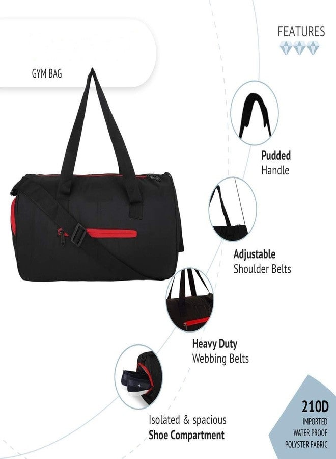 Rainox Gym Duffel Bag | Shoulder Gym Bags | Sports and Travel Bag Zipper Bags for Multipurpose with Side & Middle Pockets for Men, Women (Red) - Image 4