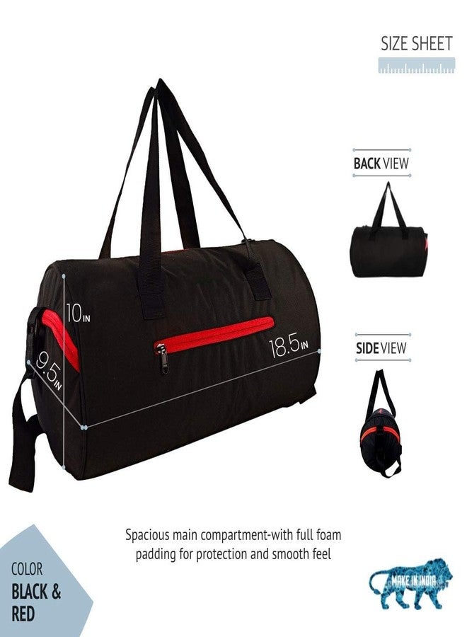 Rainox Gym Duffel Bag | Shoulder Gym Bags | Sports and Travel Bag Zipper Bags for Multipurpose with Side & Middle Pockets for Men, Women (Red) - Image 2