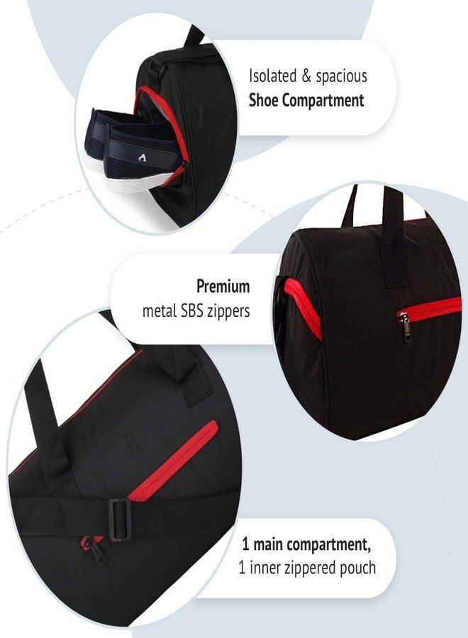 Rainox Gym Duffel Bag | Shoulder Gym Bags | Sports and Travel Bag Zipper Bags for Multipurpose with Side & Middle Pockets for Men, Women (Red) - Image 3