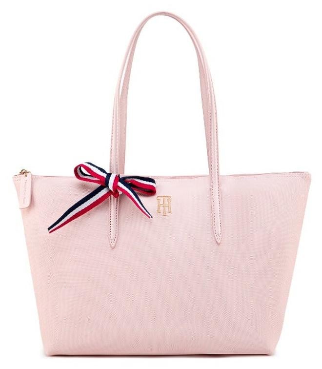 Tommy Hilfiger Denim حقيبة حقيبة حقيبة نسائية لتومي هيلفيجر، موديل كلاسيكي توقيع متعدد الاستعمالات شريط كبير السعة حقيبة كتف للسفر، العمل، صالة رياضية، - Image 1