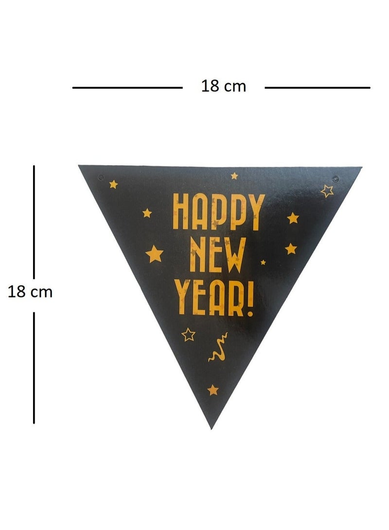 Boxwoods Happy New Year Acrylic Cake Topper And Balloons With Bunting Banner - Image 3