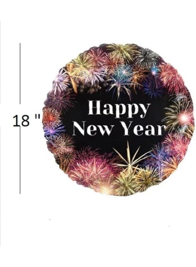 Boxwoods Happy New Year Acrylic Cake Topper And Balloons With Bunting Banner - Image 4