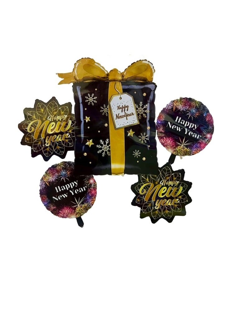 Boxwoods Happy New Year Acrylic Cake Topper And Balloons With Bunting Banner - Image 5