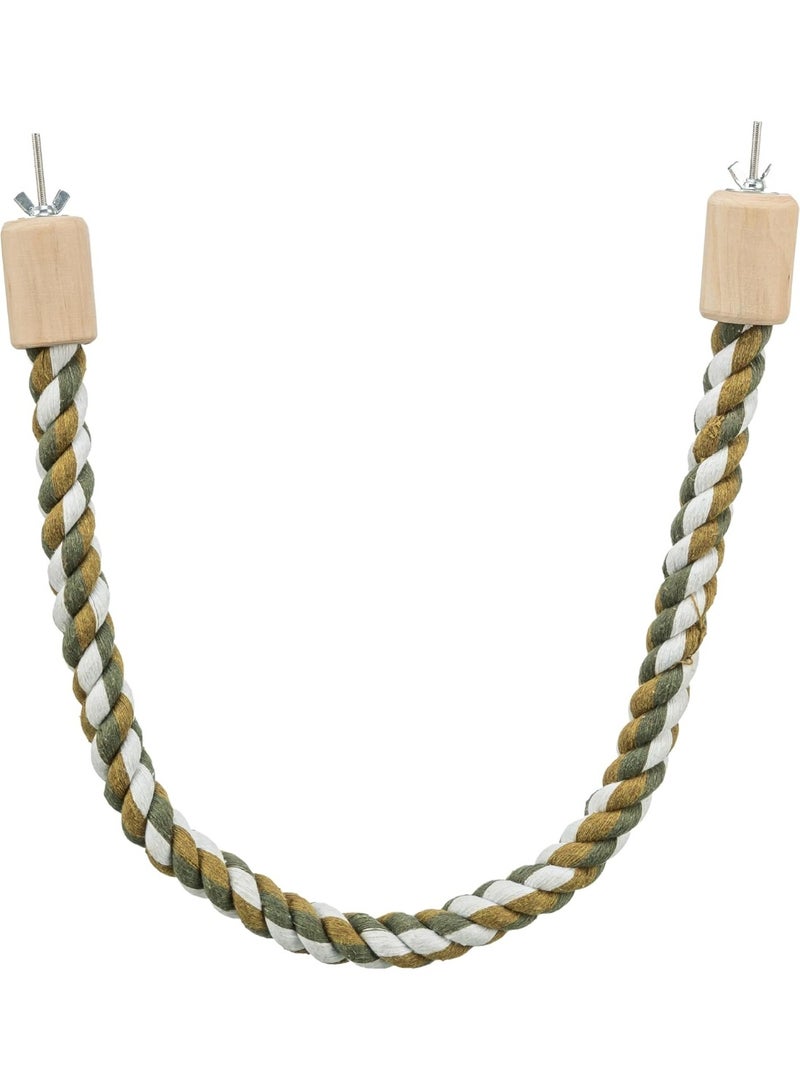 تريكسي مجثم حبلي متعدد الألوان للأقفاص، 37 سم × 16 مم - مجثم من الخشب الطبيعي والقطن للطيور، قبضة مريحة للمخالب - Image 1