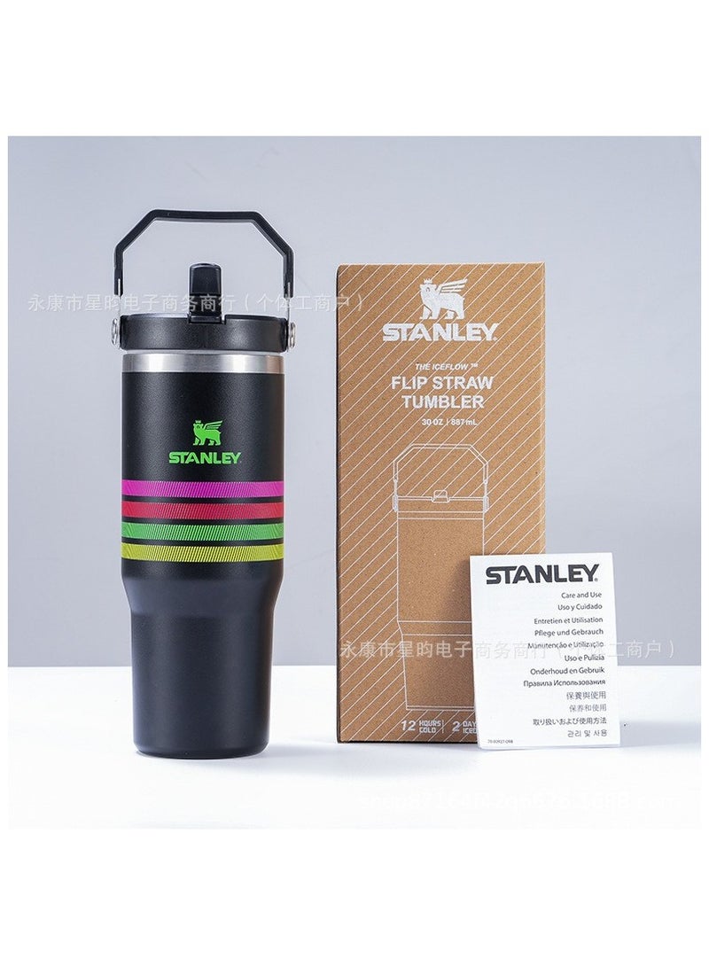 Stanley Stainless steel vacuum insulated cup with lid and straw for water, iced tea or coffee, smoothies, etc 30 oz