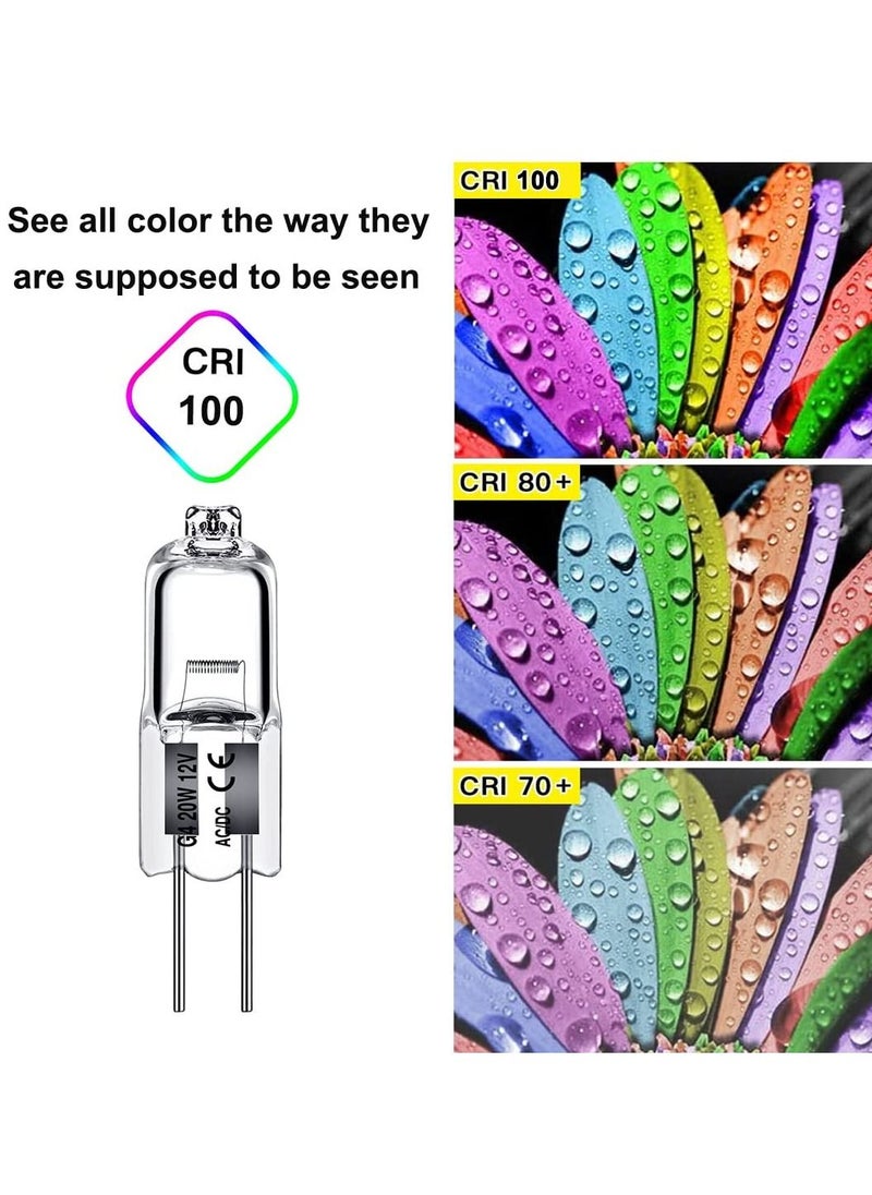 واي آند دي 12 Pack G4 Bulb Crystal Clear Halogen Light for Under Cabinet Puck Chandeliers Landscape Lighting  - Image 2