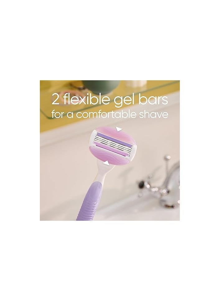 عبوات شفرات حلاقة فينوس ريفريشينغ بريز - خراطيش ثلاثية الشفرات لحلاقة ناعمة، شريط مرطب لبشرة ناعمة، تناسب شفرات فينوس، 4 عبوات - Image 3