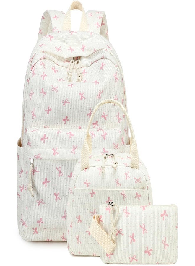 BTOOP Girls Backpack Kids Boys Elementary Bookbag Girly School Bag with Insulated Lunch Tote and Pencil Pouch, B-pink-bowknot, Cut - Image 1