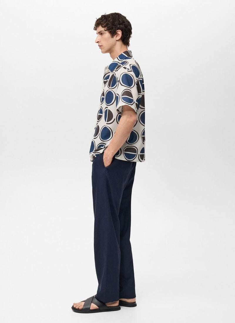 Mango Man Printed Short-Sleeved Shirt  - Image 3