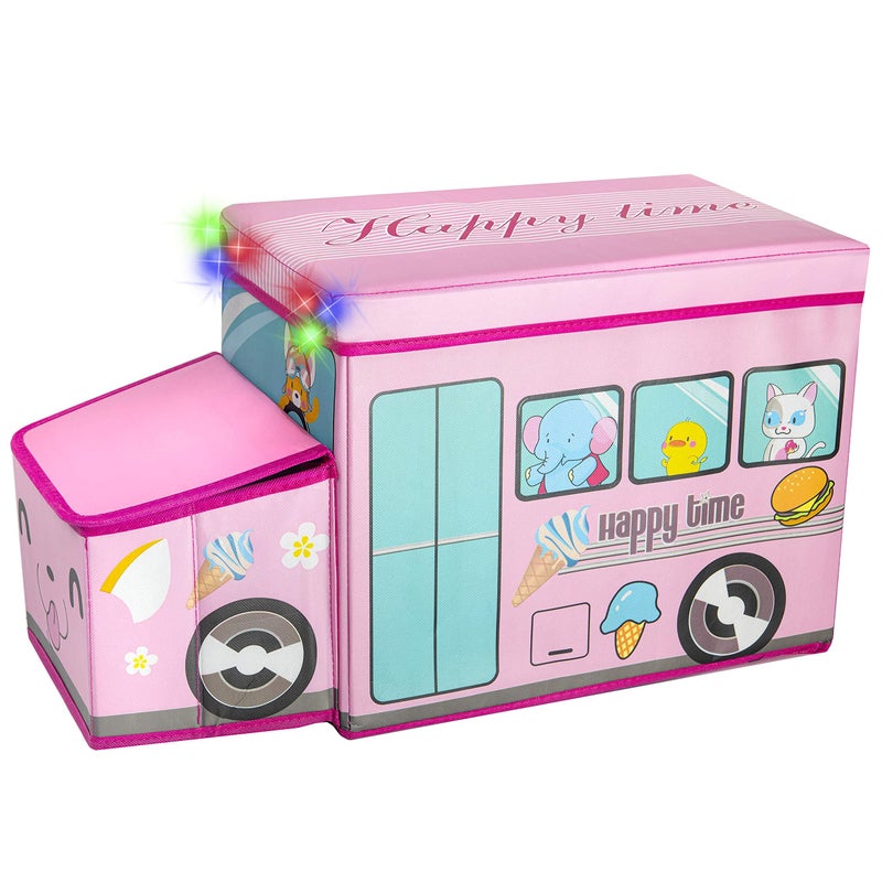 KAP Junior size Toy box for girls, Children's Decorative storage bin, LED Light up Toy Box, toy chest pink, toy chest for girls, great for books, toys, and small games, - Image 4