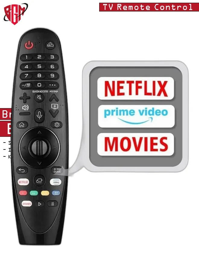 BGM - New MR-20GA Magic Wand Voice Remote Control Replacement AKB75855501 for LG 2018 2019 2020 OLED Nano Cell and 4K UHD Models Smart TVs, with Netflix and Prime Video Hot Keys. - Image 1