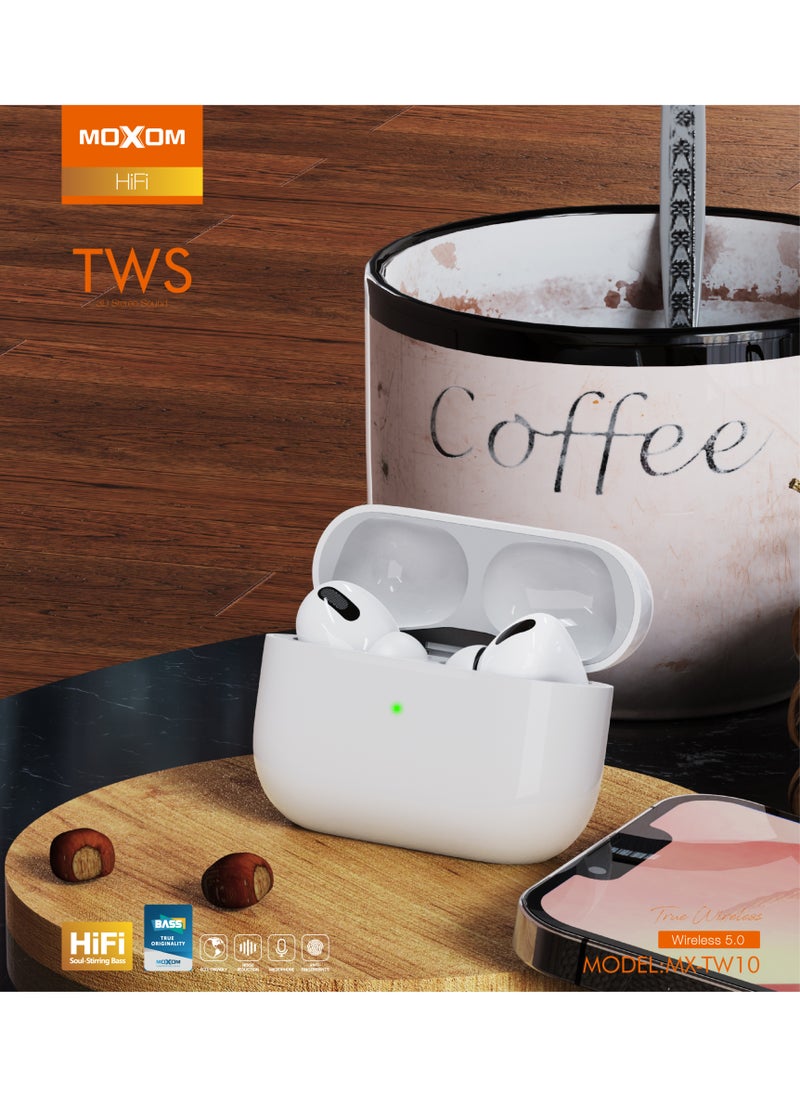 MOXOM Pro TWS Earbuds Bass Bluetooth 5.0 True Wireless Headphone with 300mAh Charging Case and Stereo Sound MX TW10  - Image 2