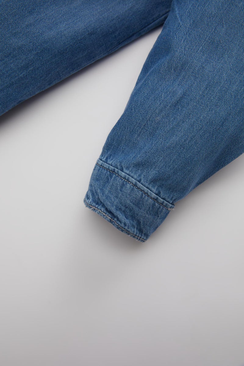 DeFacto Baby Boy Long Sleeve Jean Shirt - Image 4