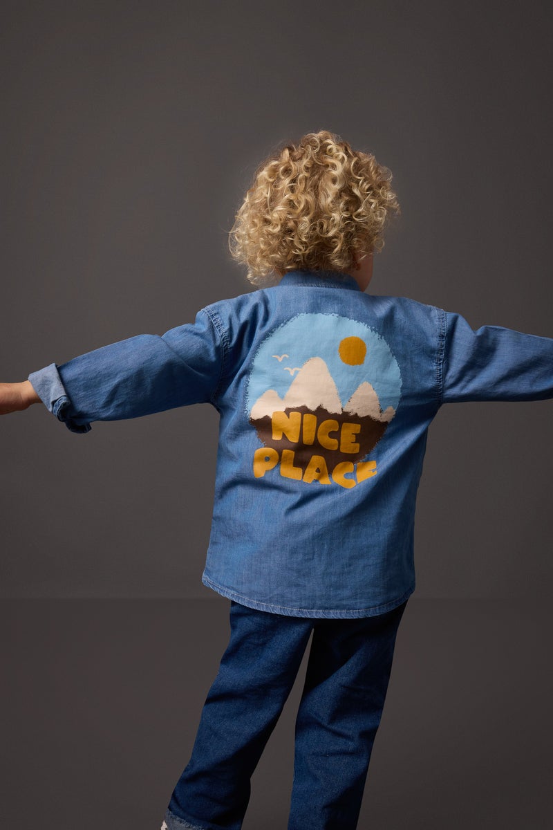 DeFacto Baby Boy Long Sleeve Jean Shirt - Image 1