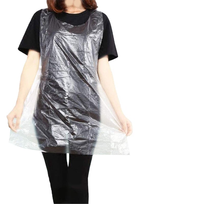 UniPleased Disposable Aprons 50 Count Plastic apron for Painting Party Cooking Housework Picnic etc