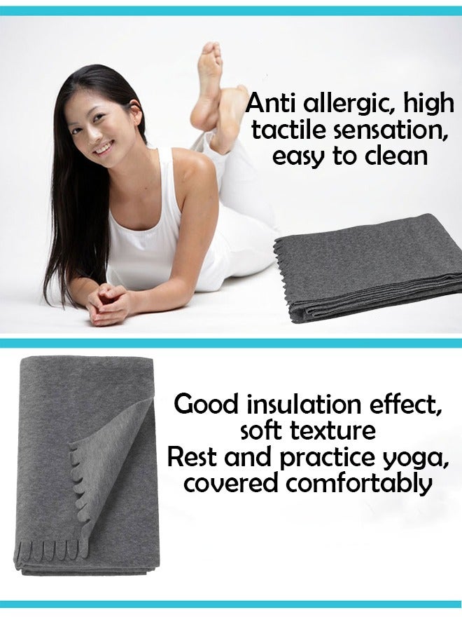 Solid Color Throw Blanket，Cozy Lightweight Decorative Throw, Warm Woven Blanket with Tassels for Couch Sofa, Bed and Living Room, All Seasons for Women, Men and Kids，Dark Grey  - Image 2