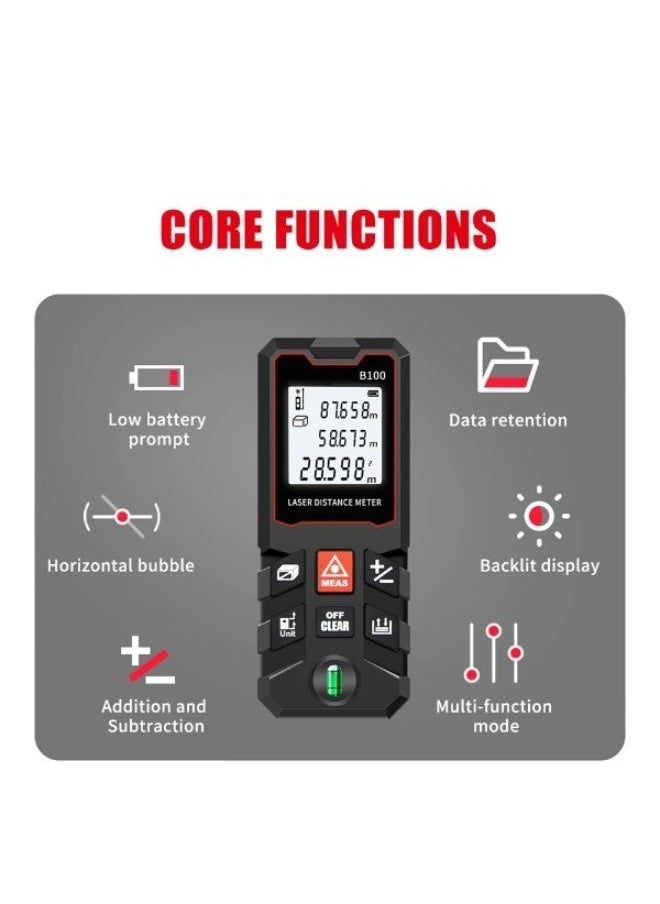 Generic 100M Laser Distance Meter Digital Laser Range Finder Distance Area Volume  - Image 4