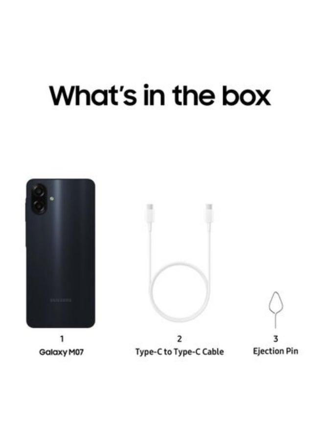 Samsung Galaxy M07 (Black, 4GB RAM, 64GB Storage) | MediaTek Helio G99 | IP54 Rating | 50MP Auto Focus Camera | 7.6mm Slim | 5000mAh Battery| 25W Fast Charging | 6 Gen of OS Upgrades | Without Charger - Image 3