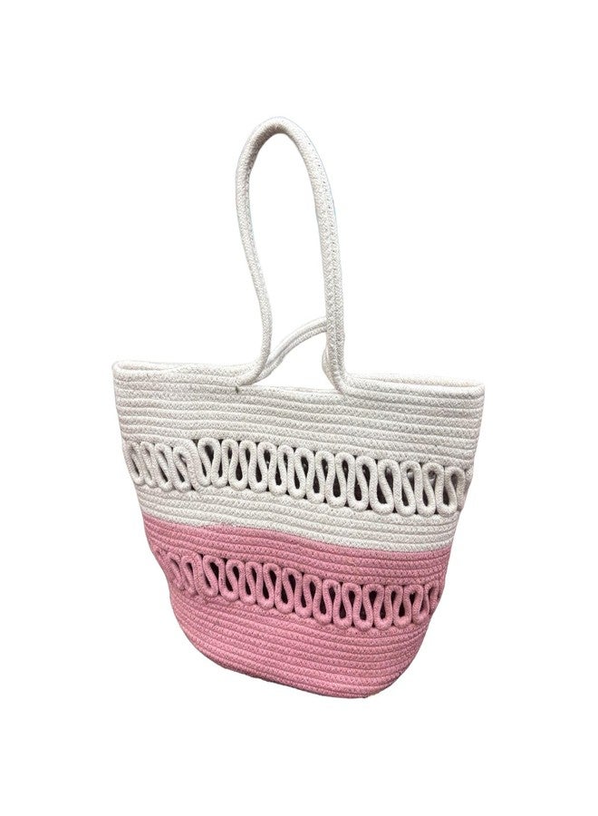 GHATIN Attractive Hand Bag | Extra large Tote Bucket Handmade Bag | Extra large (PINK) - Image 1