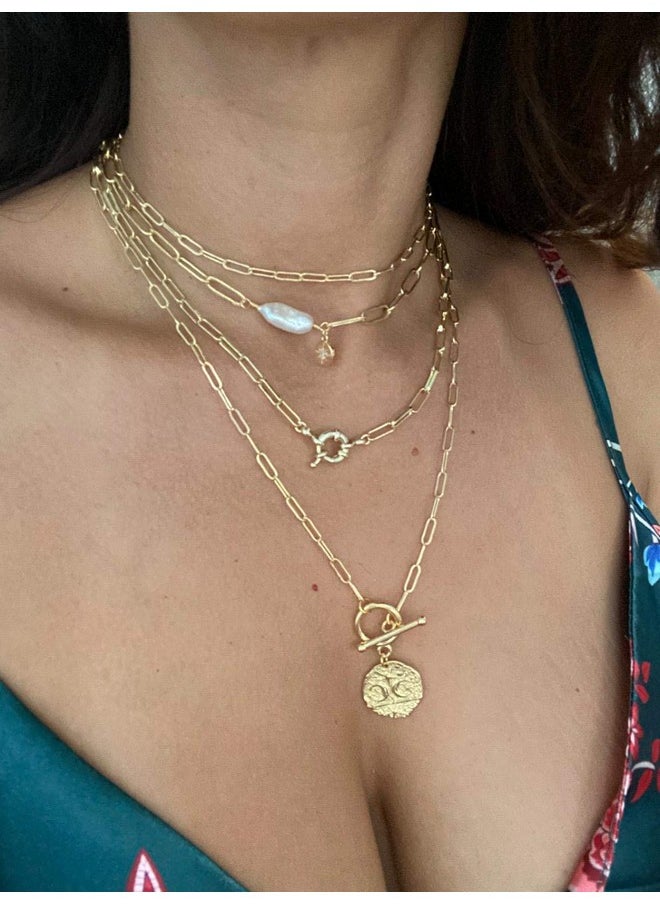 BOUTIQUELOVIN 14K Gold Chain Necklace For Women | 24 Inches Paperclip Necklace | Gold Layered Necklaces Fashion Jewelry  - Image 2