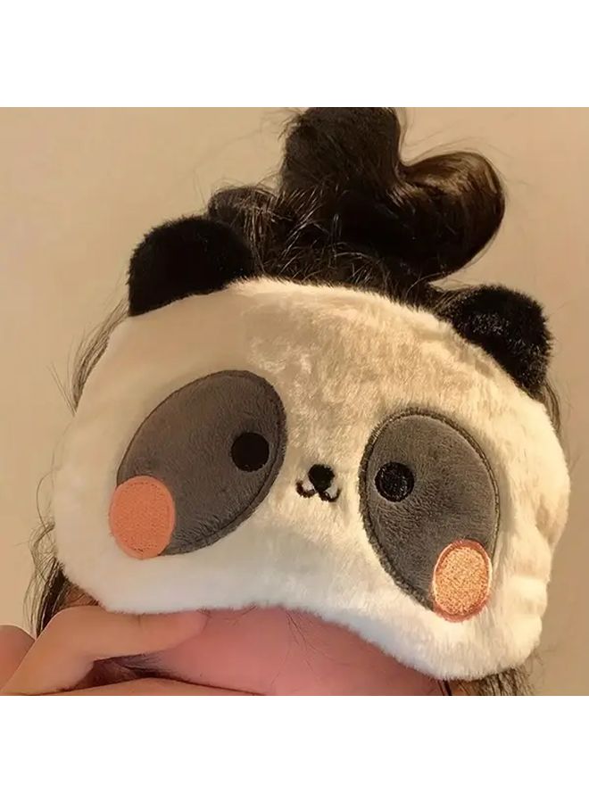 Black And White Panda Sleep Mask Breathable Adjustable Blindfold for Insomnia Relief Travel Relaxation Hot Cold Anti Eye Fatigue Paraben Free - Image 4