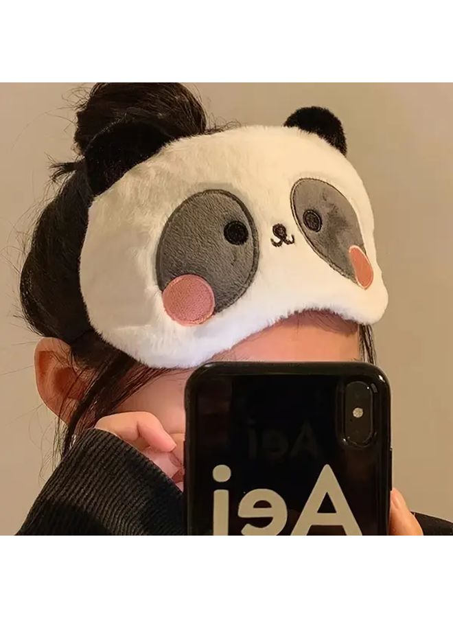 Black And White Panda Sleep Mask Breathable Adjustable Blindfold for Insomnia Relief Travel Relaxation Hot Cold Anti Eye Fatigue Paraben Free - Image 1
