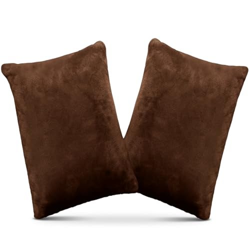 1 MIDDLE ONE 2 Pack Small Pillow Memory Foam Mini Pillow 11 X 7 Inches for Travel Sleeping Nap and Neck Knee Lumbar Support Tiny Cushion for Pet Dogs Brown - Image 1
