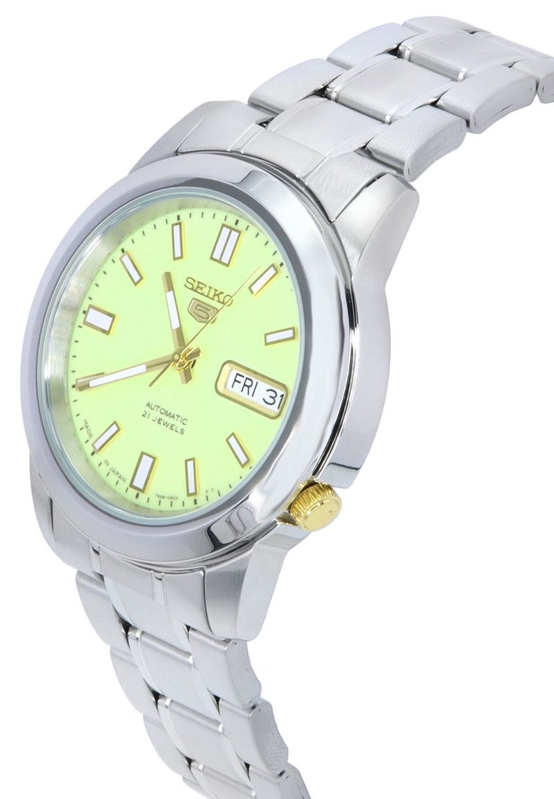 Seiko 5 سايكو 5 ساعة أوتوماتيكية للرجال بقرص أخضر من الفولاذ المقاوم للصدأ SNKK19 SNKK19J1 SNKK19 - Image 3