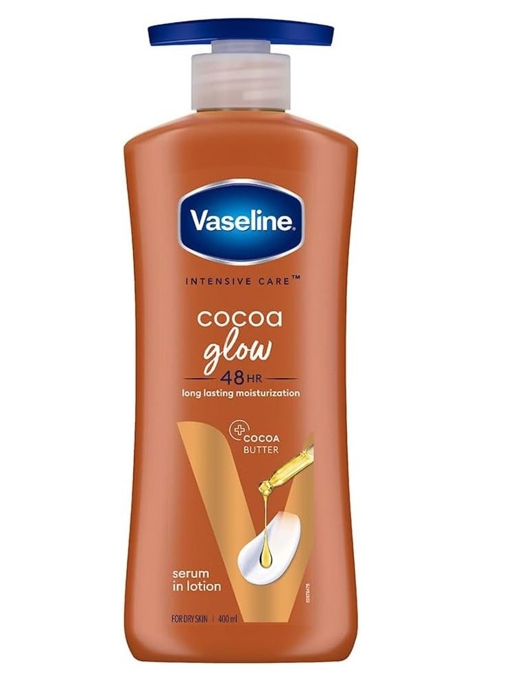 فازلين لوشن الجسم المغذي بخلاصة الكاكاو للعناية المركزة لمدة 24 ساعة لجميع أنواع البشرة، 400 مل - Image 1