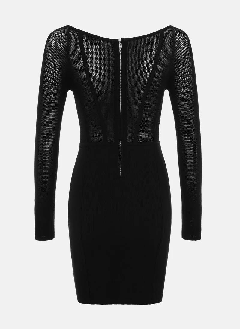 Lichi Mini jersey combo dress
