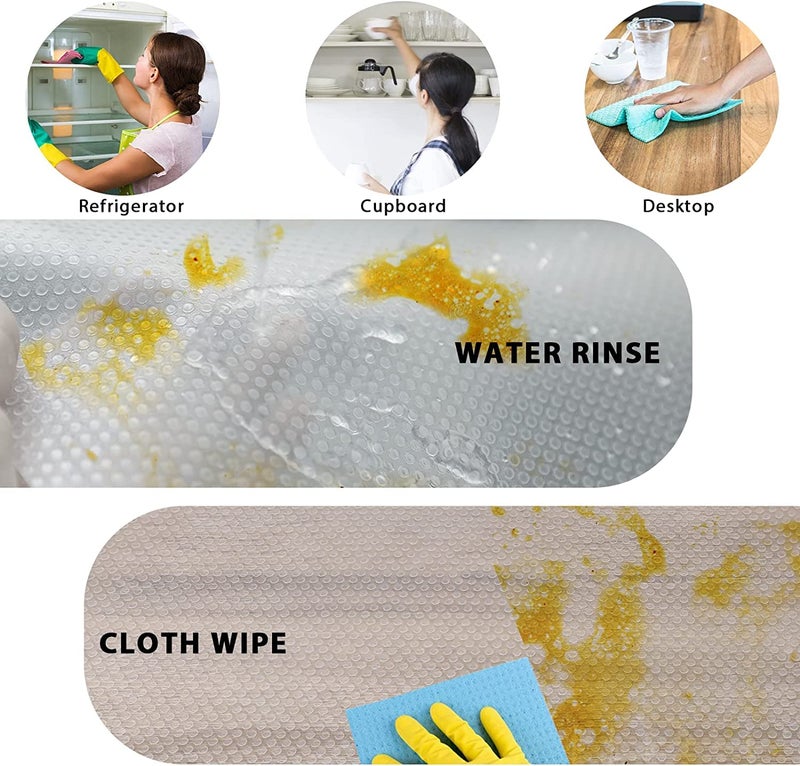 AKINLY 9 Pack Refrigerator Mats,Washable Fridge Mats Liners Easy to Clear Fridge Pads Mat Shelves Drawer Table Mats Refrigerator Liners for Shelves,White - Image 3