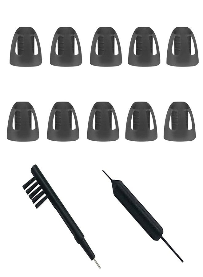 Anico Smokey Hearing Aid Open Domes Ear tips for ReSound Sure Fit Style RIC RITE and Open Fit BTE Hearing Amplifier with Cleaning tools Brush Cleaner and Carry Case (Smokey, Small) - Image 1