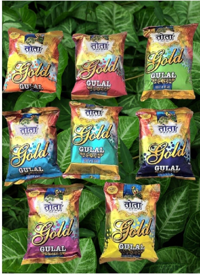 TOTA Pack of 8 Tota Gulal 50g packs, total 400-gram different colors  - Image 2