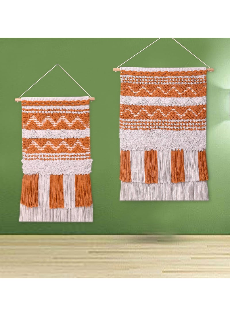 TSUKUYOMI Pack of 1 Small Macrame Bohemian Nordic Woven Wall Hanging Decor Tapestry Hippie Beautiful Geometric Art 12 x 22 InchMustard001  - Image 2