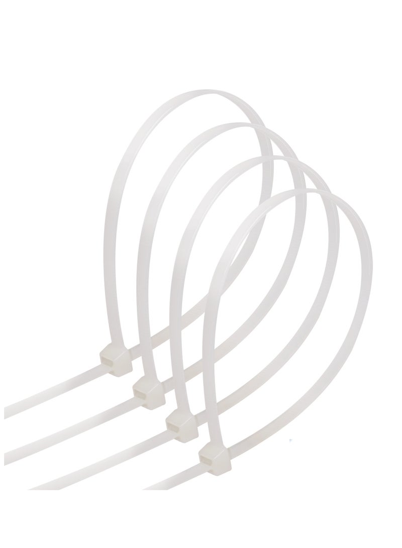 Cable Ties 400mm x 4mm - White Nylon Zip Tie Wrap - Self-Locking for Home, Office, Garden, Garage, and Workshop (Pack of 100) - Image 2